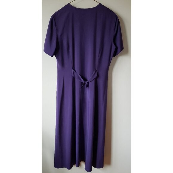 Talbots Purple Silk Dress Size 8 - Picture 3 of 4